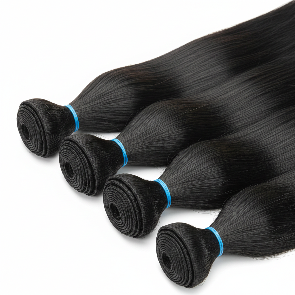 Virgin Brazilian Straight Hair 3 Bundle Deal with Blue Rubber Bands — Suzie's Dream Girl Beauty Hair